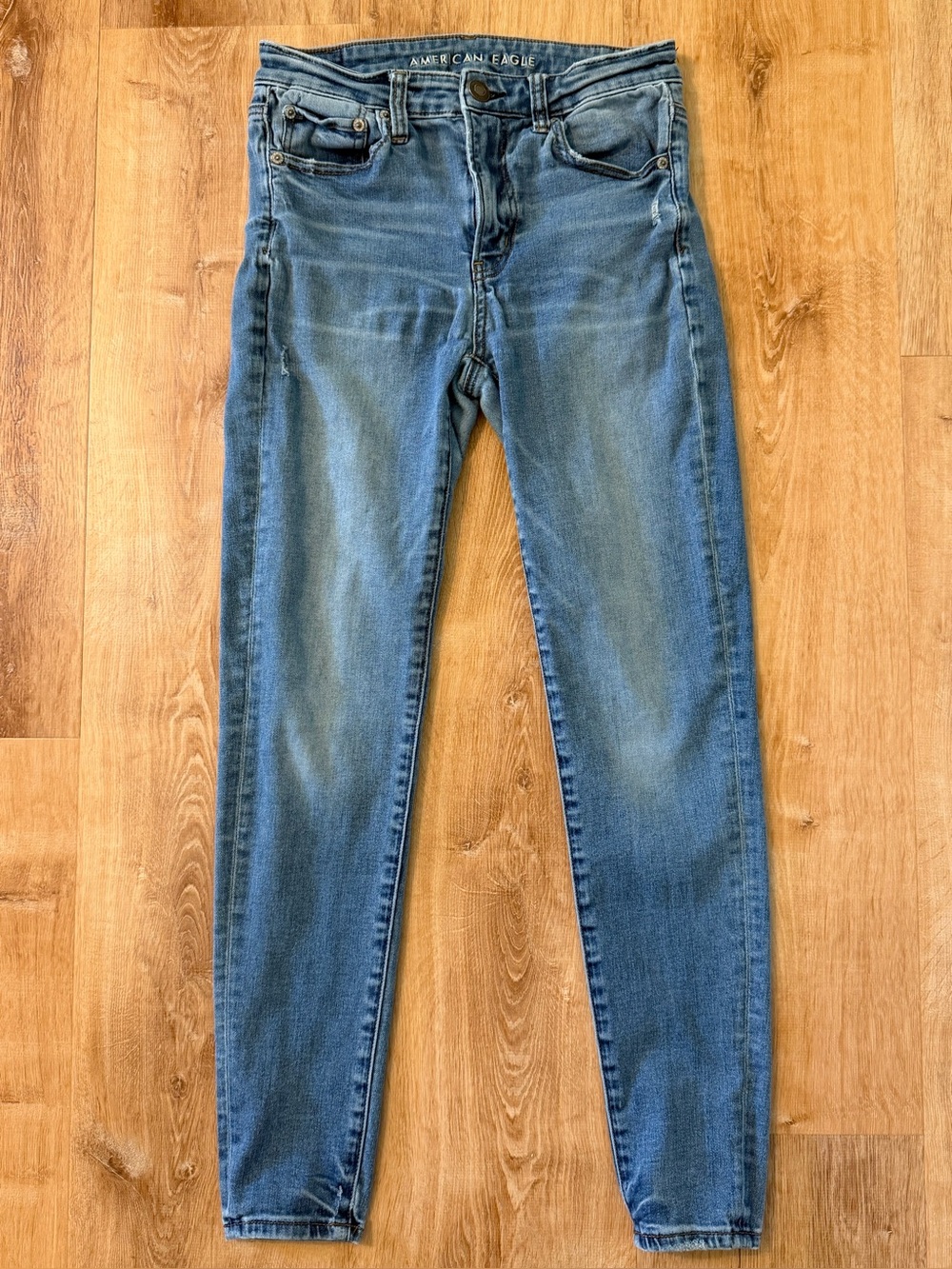 American Eagle Outfitters Distressed Women’s High-Rise Jeggings Blue Skinny Jean